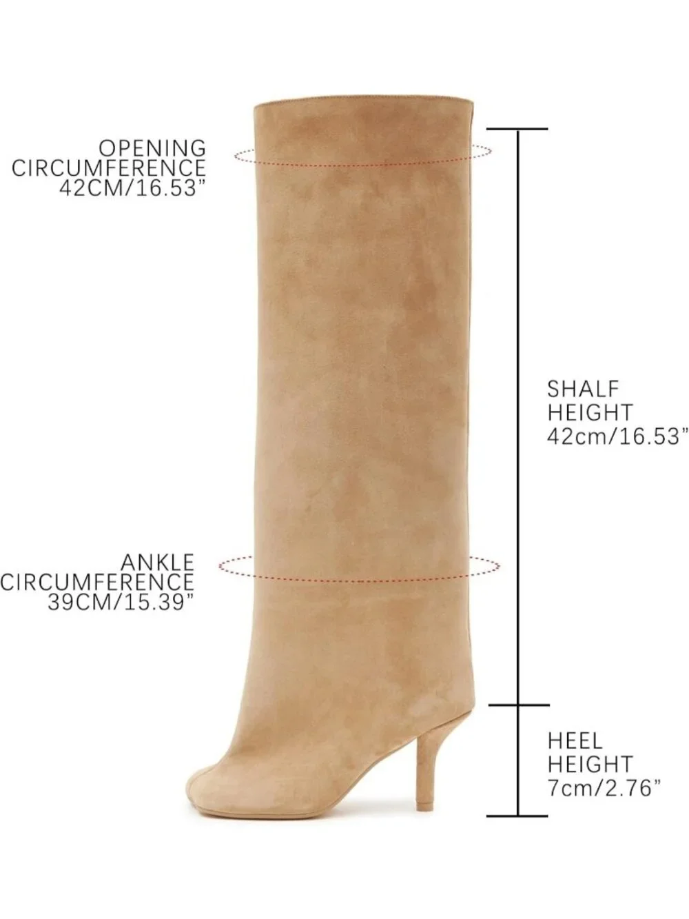 Women's Nude Faux Suede Square Knee High Toe Stiletto Heel Wide Calf Tall Boots - Picture 5 of 5